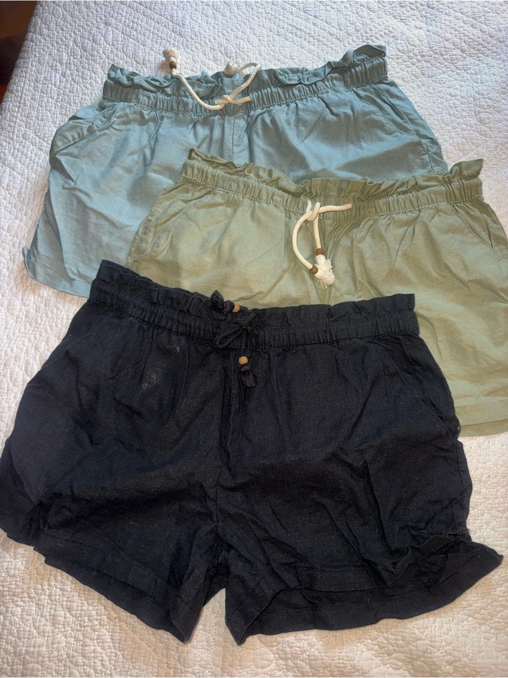 Linen Shorts (Black, Sage, Light Blue) - Picture 1 of 4